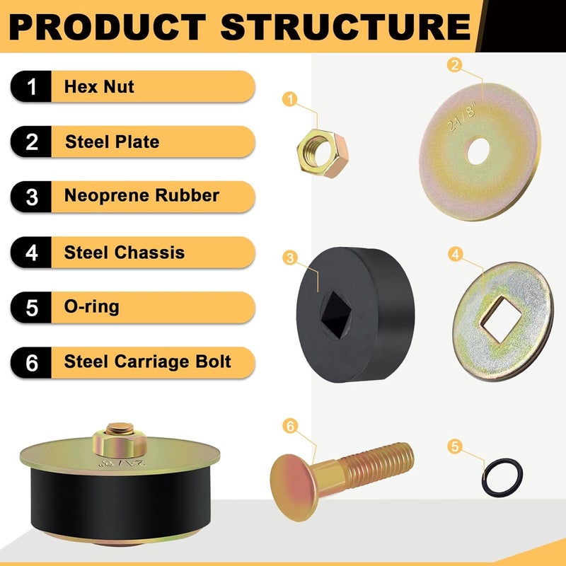 Siptenk 2-1/8" Freeze Rubber Expansion Plug 3 pcs, Automotive Rubber Expandable Freeze Plugs for Engine - Image 4